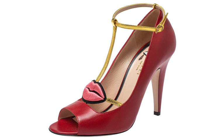 Lookbook (W) Gucci Molina Lips T-Strap Sandal 'Sulaman Merah' 431027-CQXH0-6479