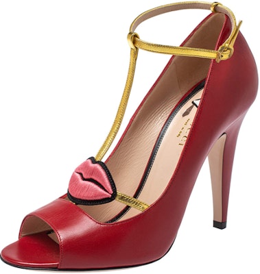 (Women) Gucci Molina Lips T-Strap Sandal 'Red Embroidery' 431027-CQXH0-6479 Lookbook (Women) Gucci Molina Lips T-Strap Sandal 'Red Embroidery' 431027-CQXH0-6479