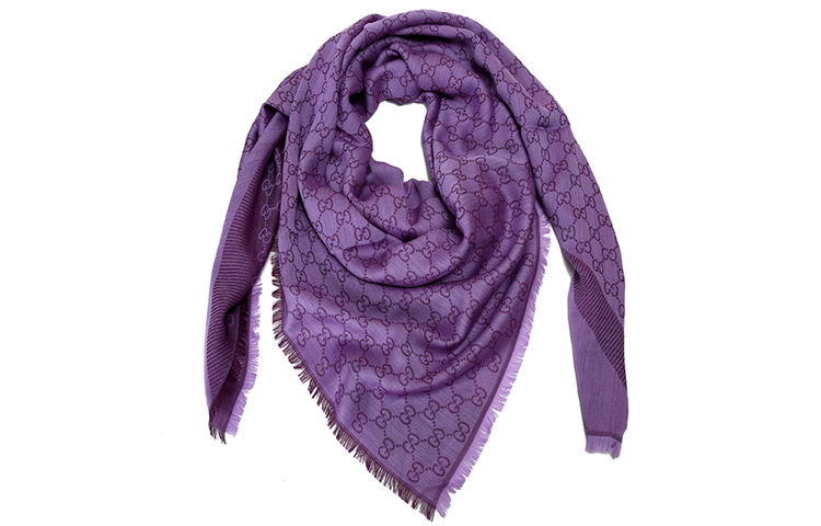 (Women) Gucci Monogram Blend Shawl Knit Scarf for Women 281942-3G704-5372