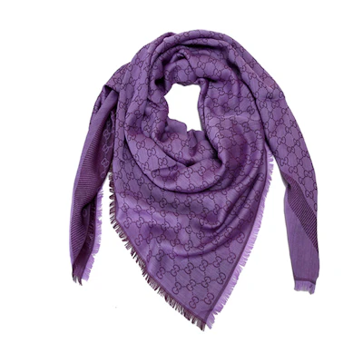(Women) Gucci Monogram Blend Shawl Knit Scarf for Women 281942-3G704-5372