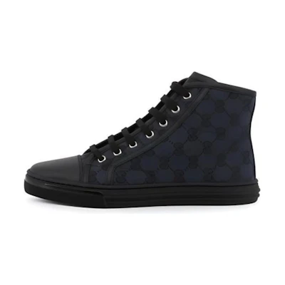(W) Gucci Monogram Canvas High Top 'Black'