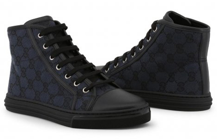 (W) Gucci Monogram Canvas High Top 'Black' 圖 3