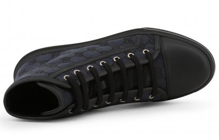 (W) Gucci Monogram Canvas High Top 'Black' 圖 4