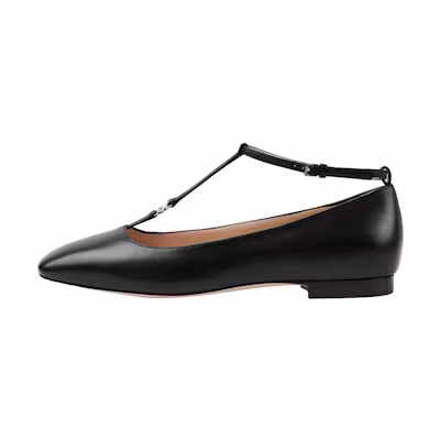 (W) Gucci Monogram Leather Ballet Flats 'Black'