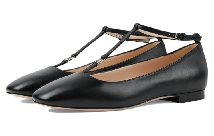 Order (W) Gucci Flat Ballerina Kulit Monogram 'Hitam' 723449-BKO00-1000