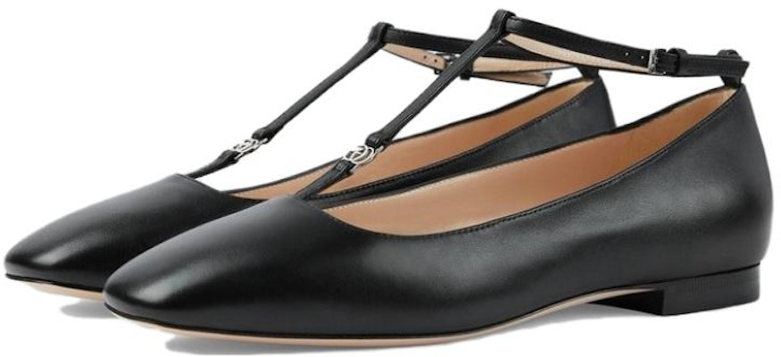 (Women) Gucci Monogram Leather Ballet Flats 'Black' 723449-BKO00-1000 Order (Women) Gucci Monogram Leather Ballet Flats 'Black' 723449-BKO00-1000
