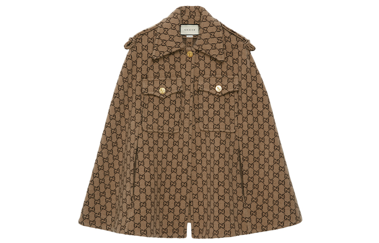 (Women) Gucci Monogram Printed Single-Breasted Relaxed Jacket Brown Casualwear 610488-XKA5U-9751