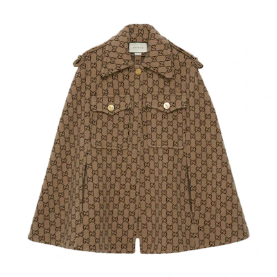 (Women) Gucci Monogram Printed Single-Breasted Relaxed Jacket Brown Casualwear 610488-XKA5U-9751