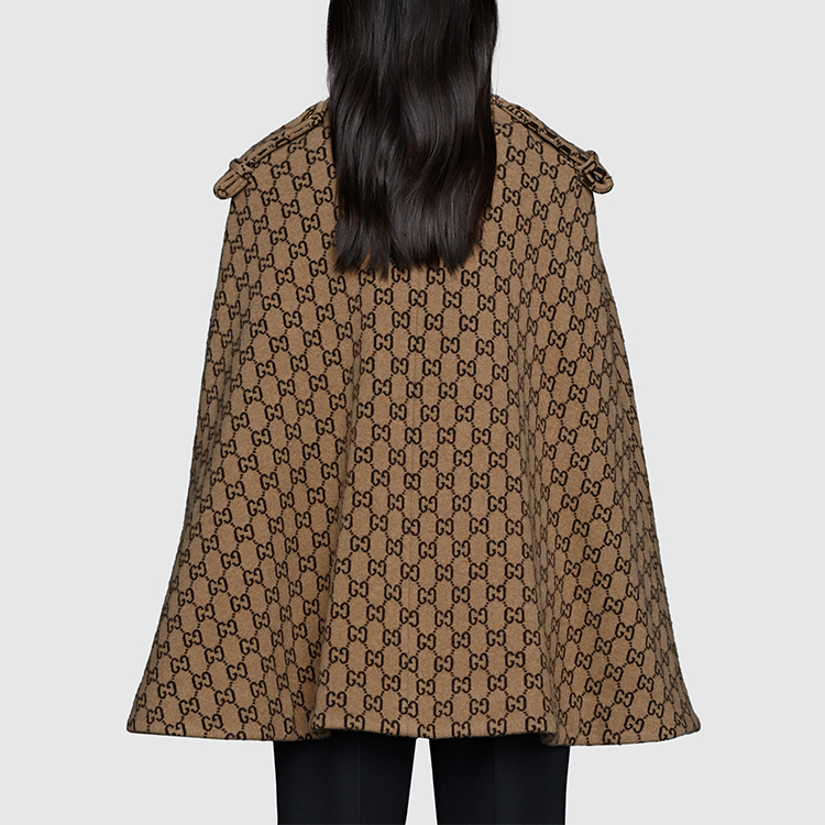 Purchase (W) Gucci Jaket Santai Monogram Coklat Single-Breasted Printed 610488-XKA5U-9751