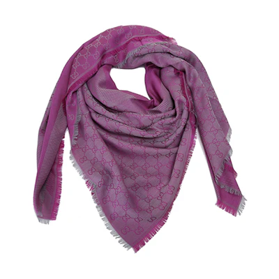 (Women) GUCCI Monogram Wool Blend Square Scarf from Floral Series 281942-3G704-1772