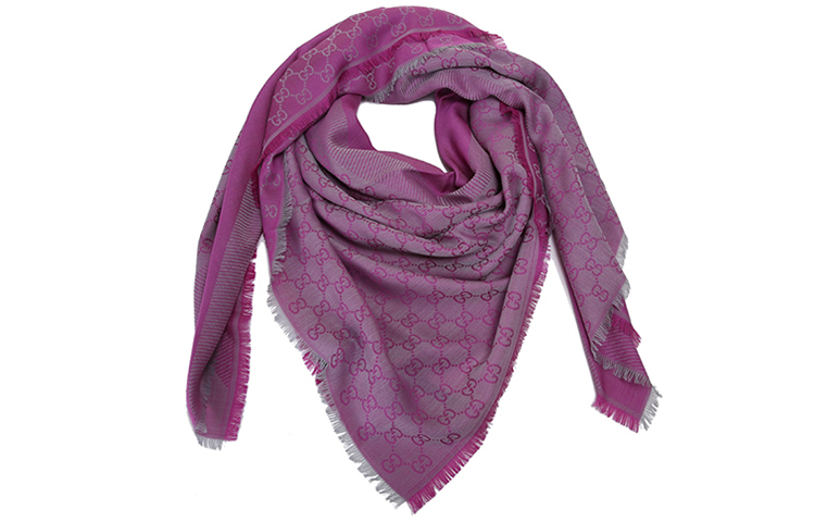 (Women) GUCCI Monogram Wool Blend Square Scarf from Floral Series 281942-3G704-1772 圖 2