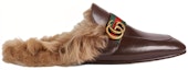 Order (W) Gucci Mule 'Kulit Coklat dengan Gesper G Ganda' 469950-D3VU0-2166