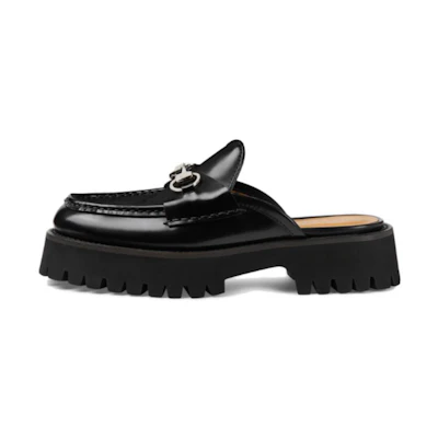 (W) Gucci Mule with Horsebit 'Black Leather'