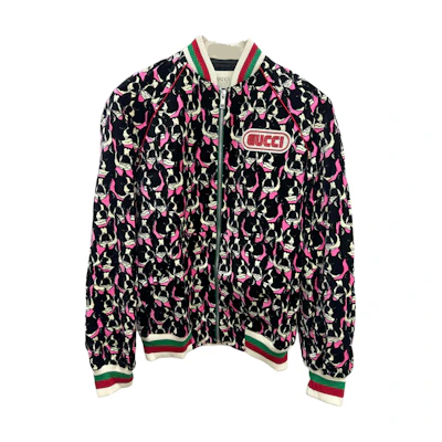 (Women) Gucci Multicolor Animal Print Baseball Collar Zip-Up Jacket 523673-ZLK04-5115