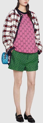 (W) GUCCI 多彩標誌印花粉紅羊毛毛衣 女款 662038-XKBXI-5152 Lookbook (W) GUCCI 多彩標誌印花粉紅羊毛毛衣 女款 662038-XKBXI-5152