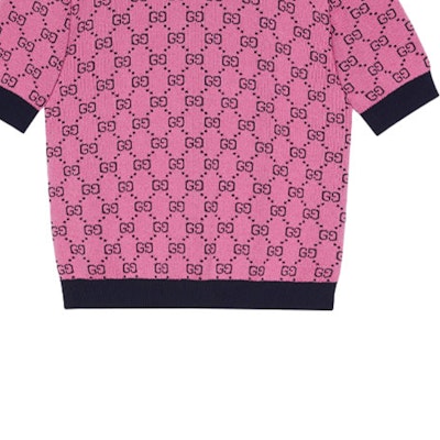 (W) GUCCI 多彩標誌印花粉紅羊毛毛衣 女款 662038-XKBXI-5152 Sizing (W) GUCCI 多彩標誌印花粉紅羊毛毛衣 女款 662038-XKBXI-5152