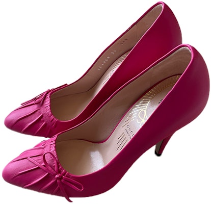 (Women) Gucci Nappa Bow High Heel Pumps 'Bright Fucsia' 551759-BKO00-5611 Lookbook (Women) Gucci Nappa Bow High Heel Pumps 'Bright Fucsia' 551759-BKO00-5611