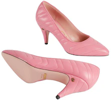 Details for (W) Escarpins à Talons Mi-hauts Gucci Marmont Nappa Matelassé ''Rose Sauvage'' 658673-BKO00-5815