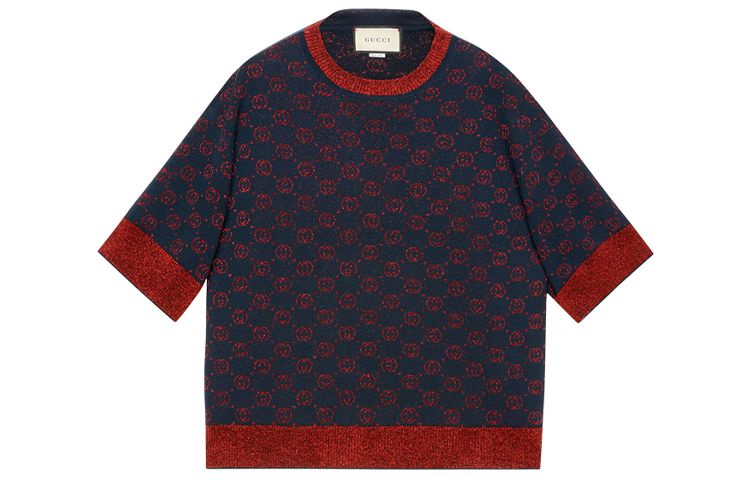 (Women) Gucci Navy Blue Crew Neck Casual Sweater 605920-XKAHT-4668