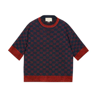 (Women) Gucci Navy Blue Crew Neck Casual Sweater 605920-XKAHT-4668