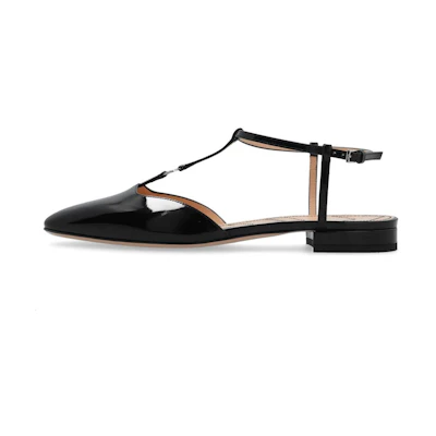 (W) Gucci New Denim Ballerina Flats 'Black'