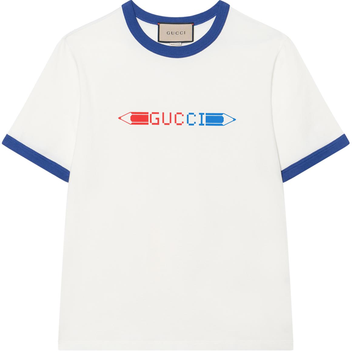 (Women) Gucci Off-White Logo Print Loose Short Sleeve T-Shirt 723566-XJF75-9095