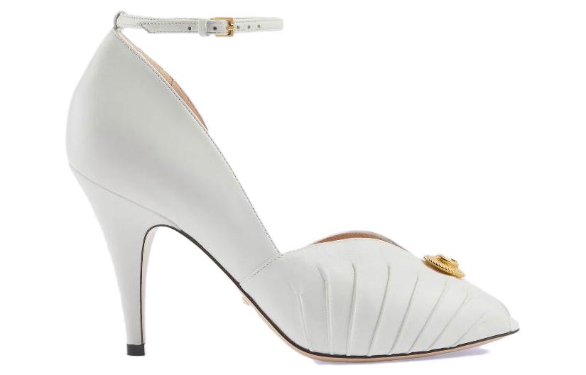 Order (W) Gucci Open-Toe Sandalen 94mm Wit Leer 727516-C9D00-9014