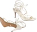 Purchase (W) Gucci Sandal Tapak Terbuka 'Beige' dengan Tali Buku Lali 738679-BKO00-9049