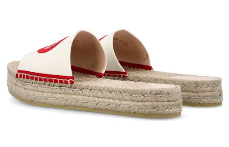 Shop (W) Gucci Offene Zehen Slides ''Weiß Rot'' 725832-KIFD0-9175