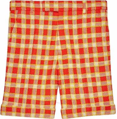 (W) 古驰橙色格纹拉链直筒休闲短裤 609574-ZACQC-6405 Buy (W) 古驰橙色格纹拉链直筒休闲短裤 609574-ZACQC-6405