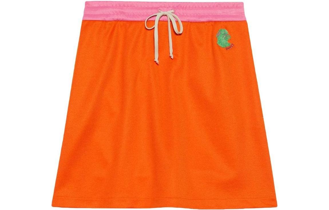 (Women) Gucci Orange Embroidered Rabbit Skirt - 2024 Chinese New Year Edition 729948-XJE2Z-5887