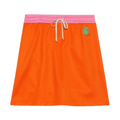 (Women) Gucci Orange Embroidered Rabbit Skirt - 2024 Chinese New Year Edition 729948-XJE2Z-5887
