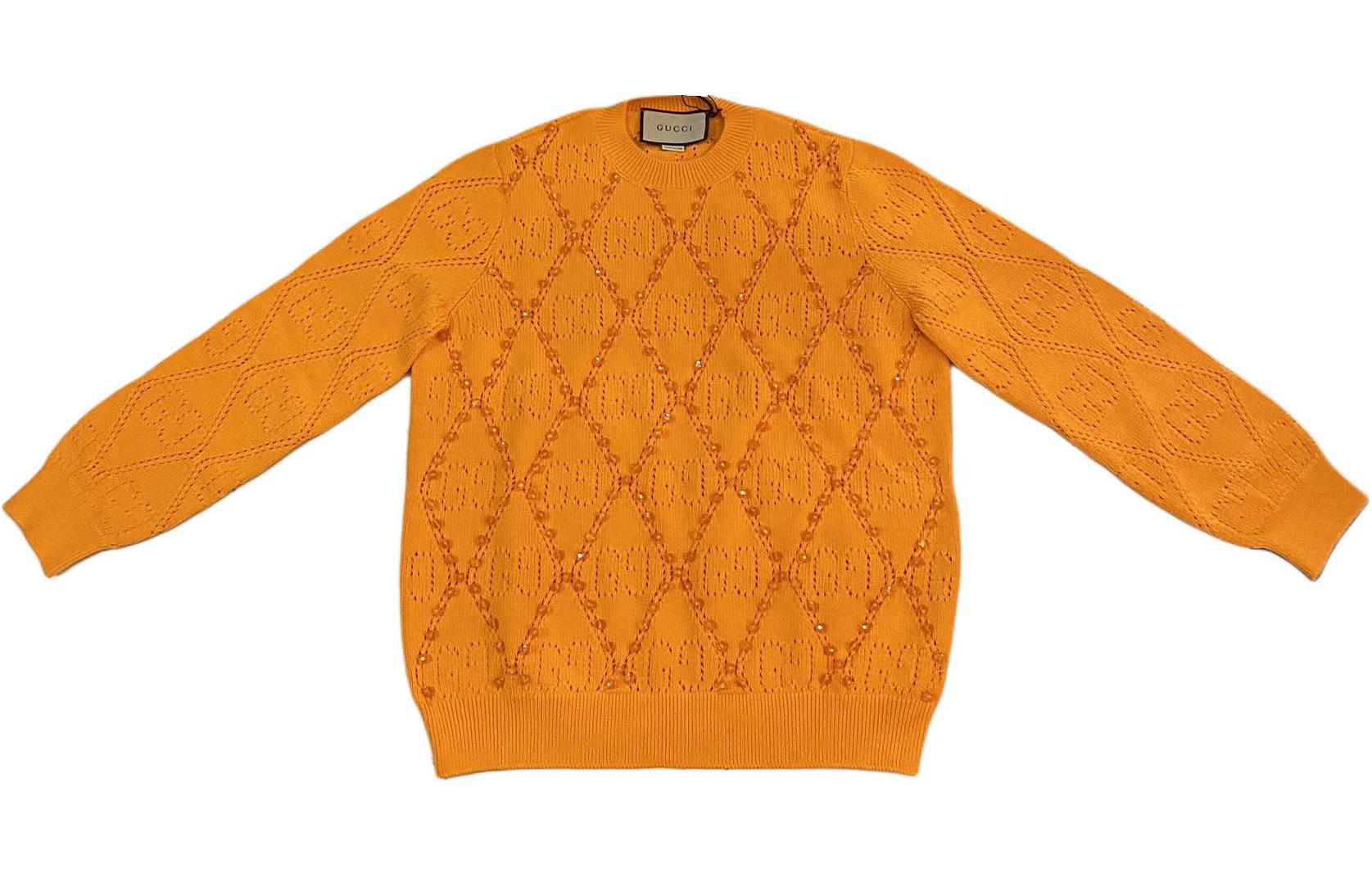 (Women) Gucci Orange Jacquard Knit Sweater 691711-XKCAT-7220