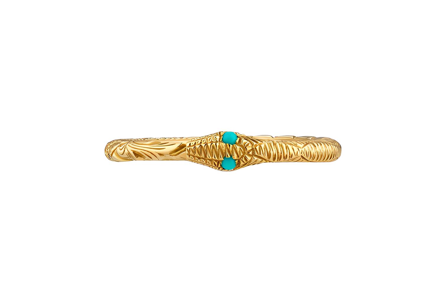 (Women) GUCCI Ouroboros 18K Gold Ring for Women - Gold. 526575-I1930-8076