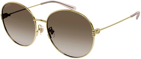 (Women) GUCCI Oval Alloy Frame Brown Sunglasses Women - Spring Summer 23 Collection GG1281SK-002 (Women) GUCCI Oval Alloy Frame Brown Sunglasses Women - Spring Summer 23 Collection GG1281SK-002