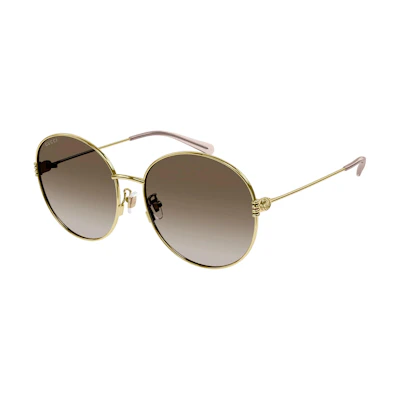 (Women) GUCCI Oval Alloy Frame Brown Sunglasses Women - Spring Summer 23 Collection GG1281SK-002