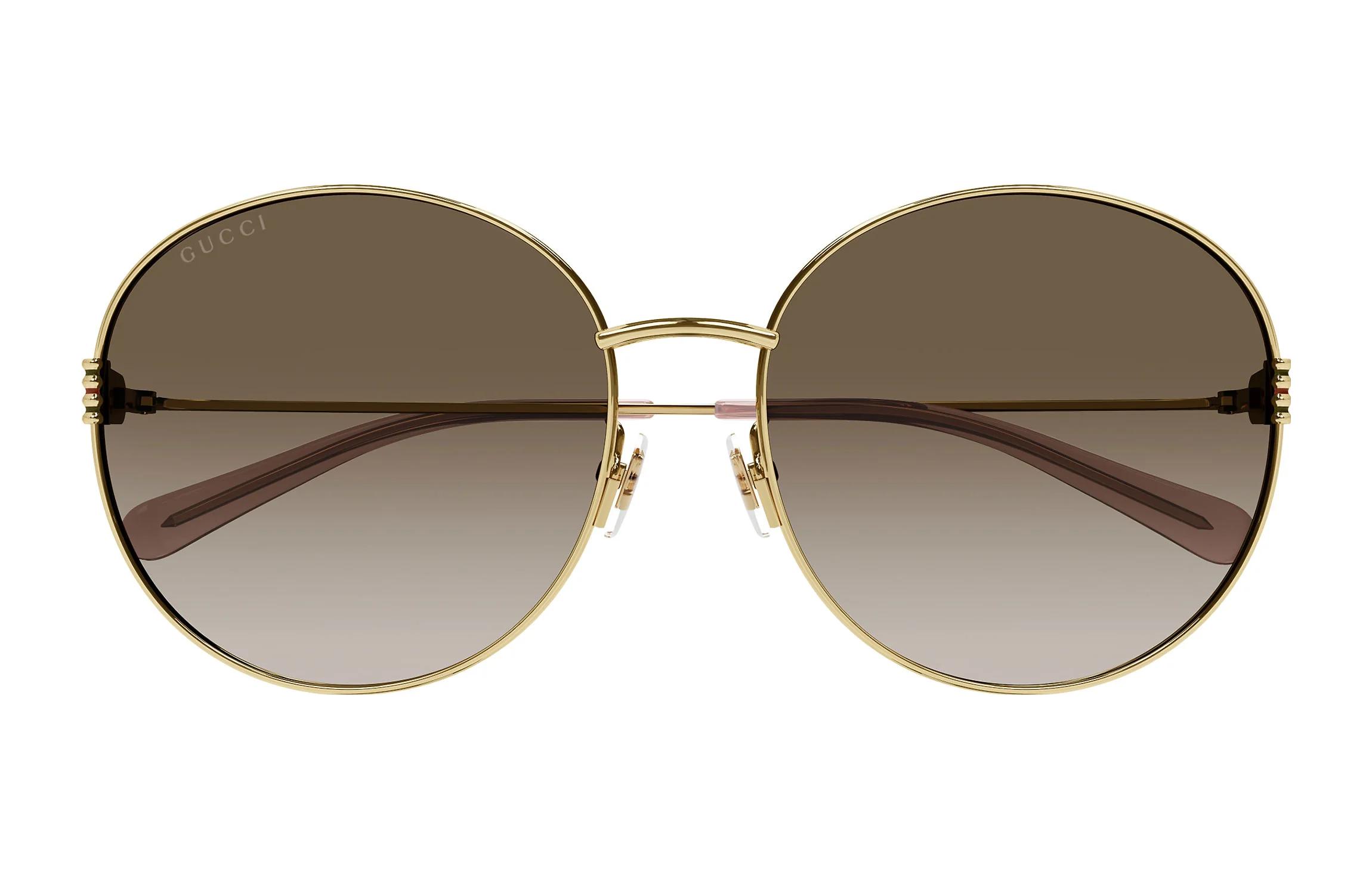Lookbook (W) 古驰春夏23系列女士椭圆合金框棕色太阳镜 GG1281SK-002