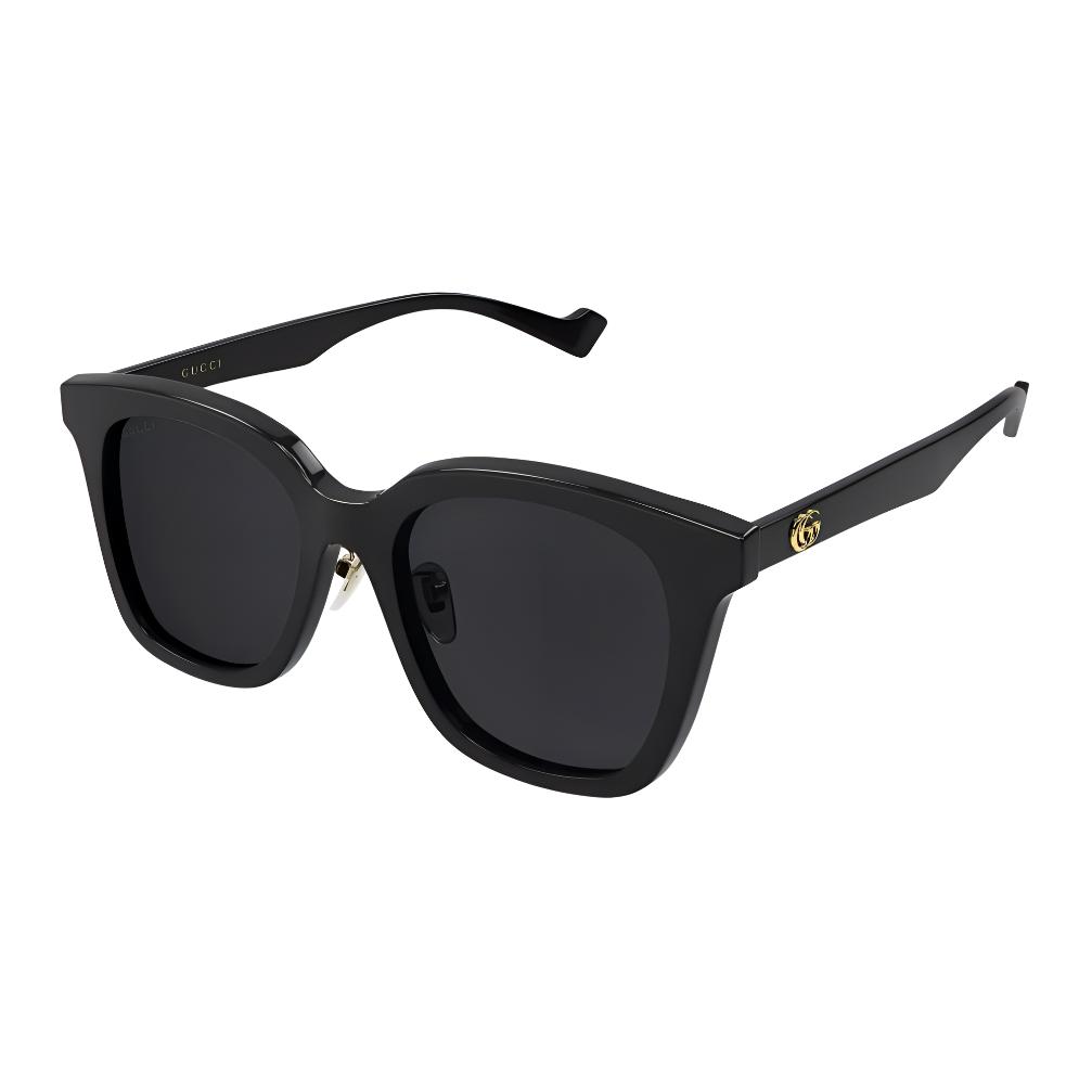 (Women) GUCCI Oval Sunglasses Black Frame Grey Lens Stylish Motorcycle Design. GG1000SK-001 55