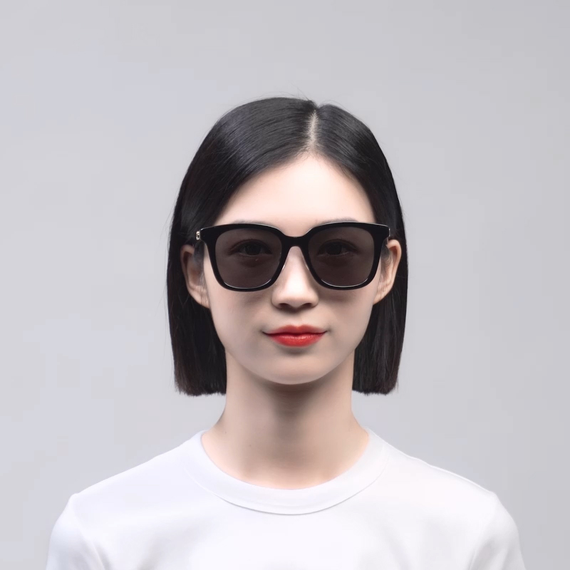 (Women) GUCCI Oval Sunglasses Black Frame Grey Lens Stylish Motorcycle Design. GG1000SK-001 55 圖 7