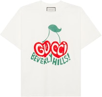 (Women) Gucci Oversized Letter Logo Print Cream T-Shirt 580762-XJCRJ-9095 (Women) Gucci Oversized Letter Logo Print Cream T-Shirt 580762-XJCRJ-9095