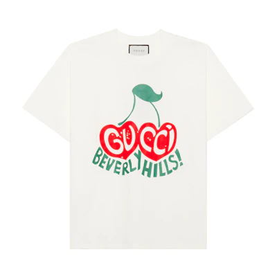 (Women) Gucci Oversized Letter Logo Print Cream T-Shirt 580762-XJCRJ-9095