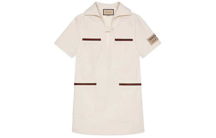 (Women) Gucci Overture Series Lightweight Knit Cotton Dress Off-White 661760-XJDD9-9150