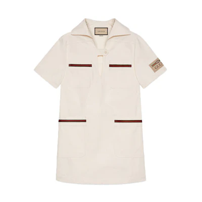 (Women) Gucci Overture Series Lightweight Knit Cotton Dress Off-White 661760-XJDD9-9150