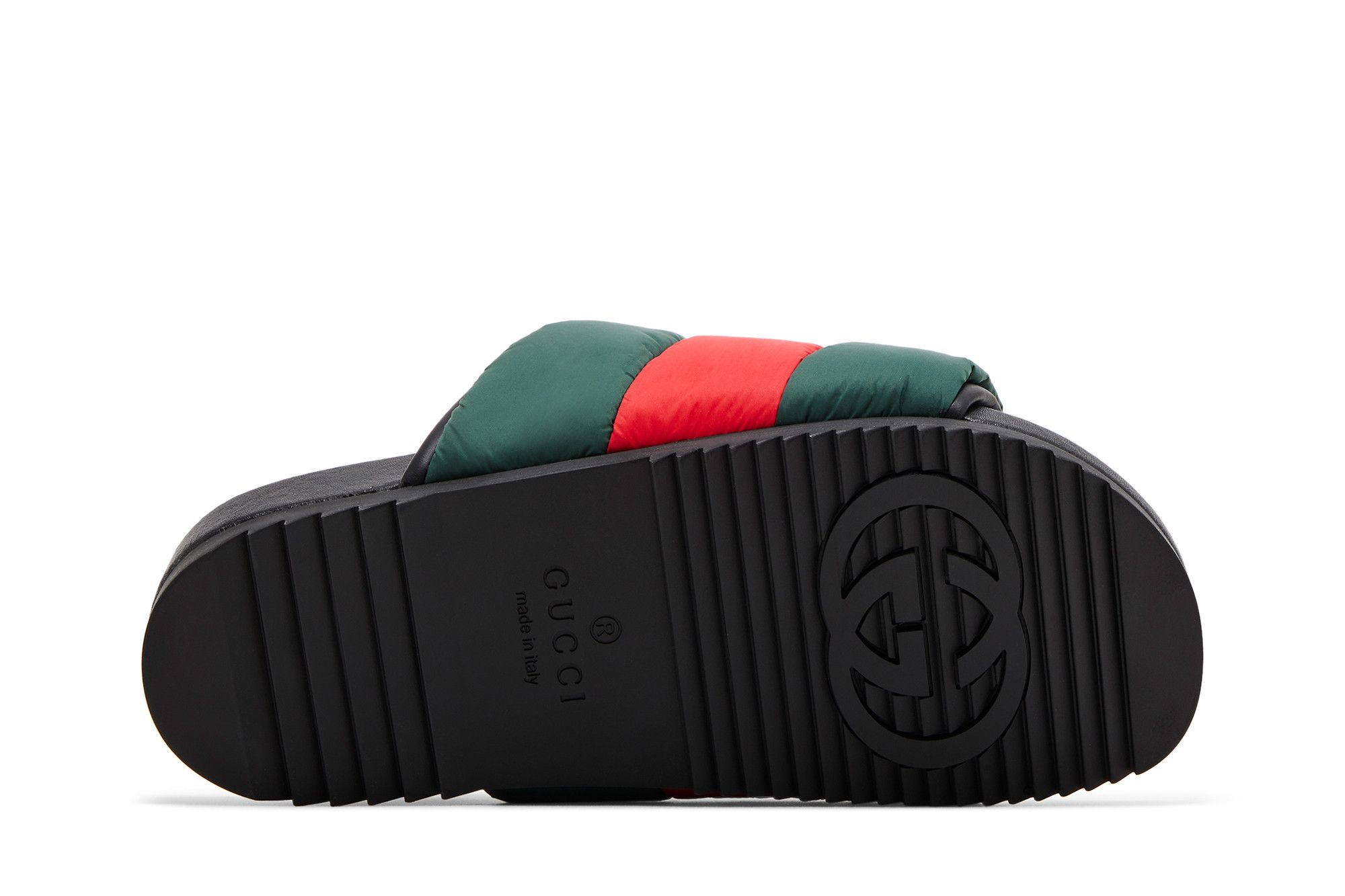 Purchase (Women) Gucci Padded Web Slide Sandal 'Green Red' 700320-UFR30-3060