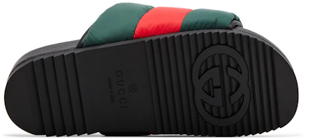 Purchase (Women) Gucci Padded Web Slide Sandal 'Green Red' 700320-UFR30-3060