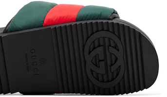 Details for (Women) Gucci Padded Web Slide Sandal 'Green Red' 700320-UFR30-3060