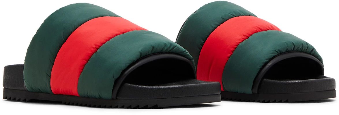 (Women) Gucci Padded Web Slide Sandal 'Green Red' 700320-UFR30-3060 1