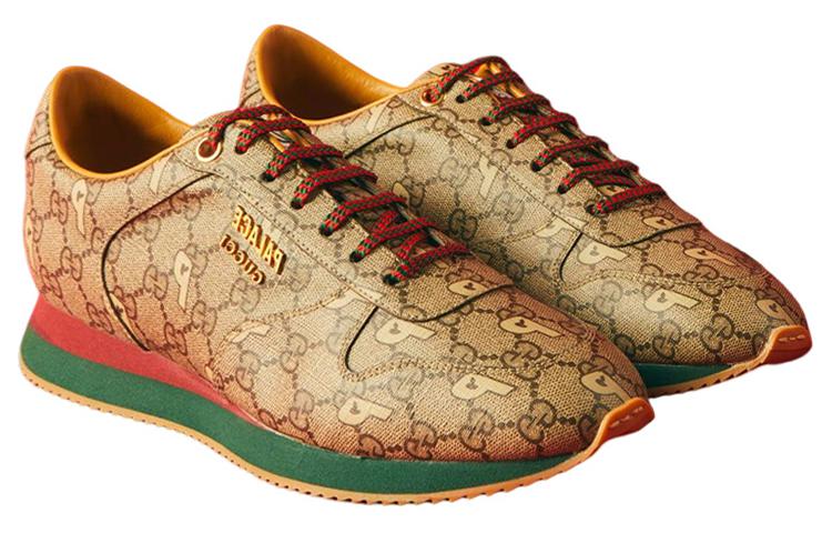Order (W) Sneaker Rendah Kulit Kuning Gucci PALACE x 727940-FAA0L-9765