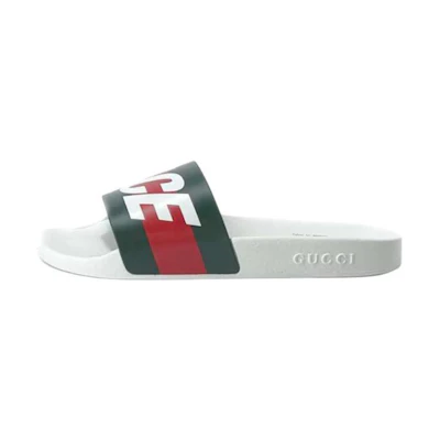 (W) Palace Gucci Logo Web Slide Sandal 'White'