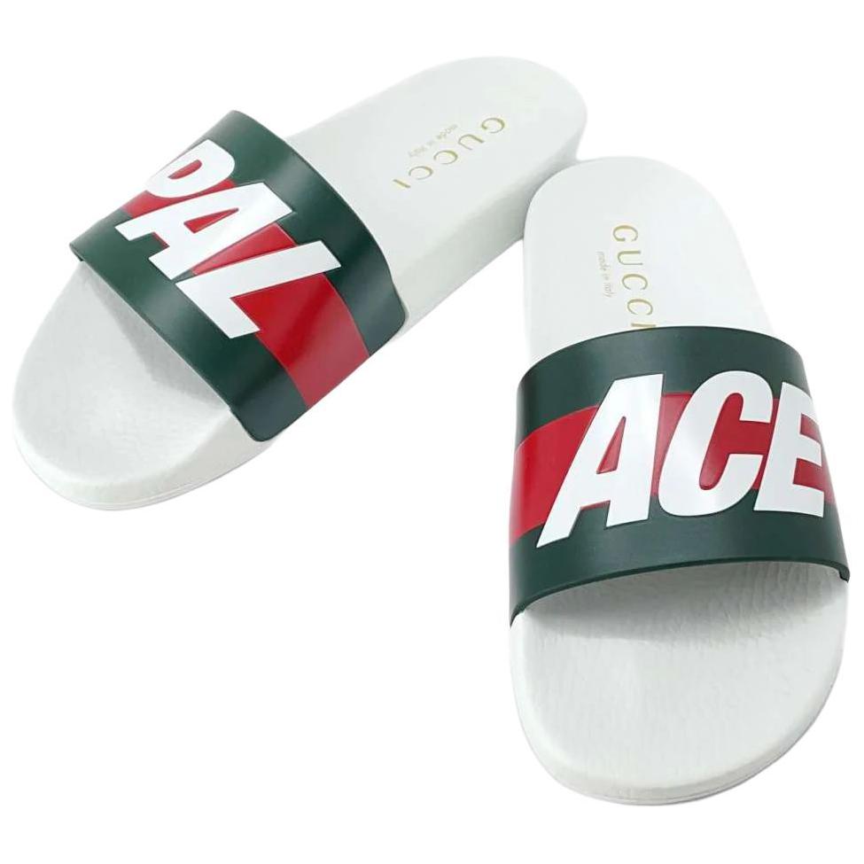 (W) Palace Gucci Logo Web Slide Sandal 'White' 圖 4